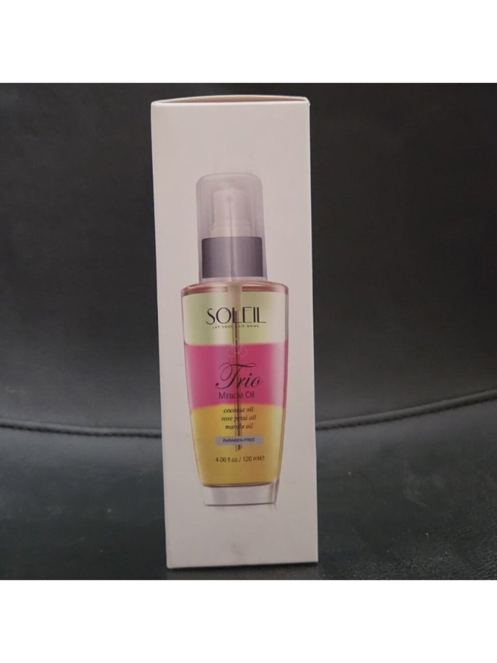 Soleil Trio Miracle Oil Hair Treatment 4.06oz Coconut Rose Petal‎ Marula L80Ths